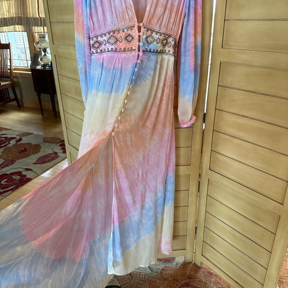 Free People Summer of Love Kimono maxi dress xs - Picture 14 of 14